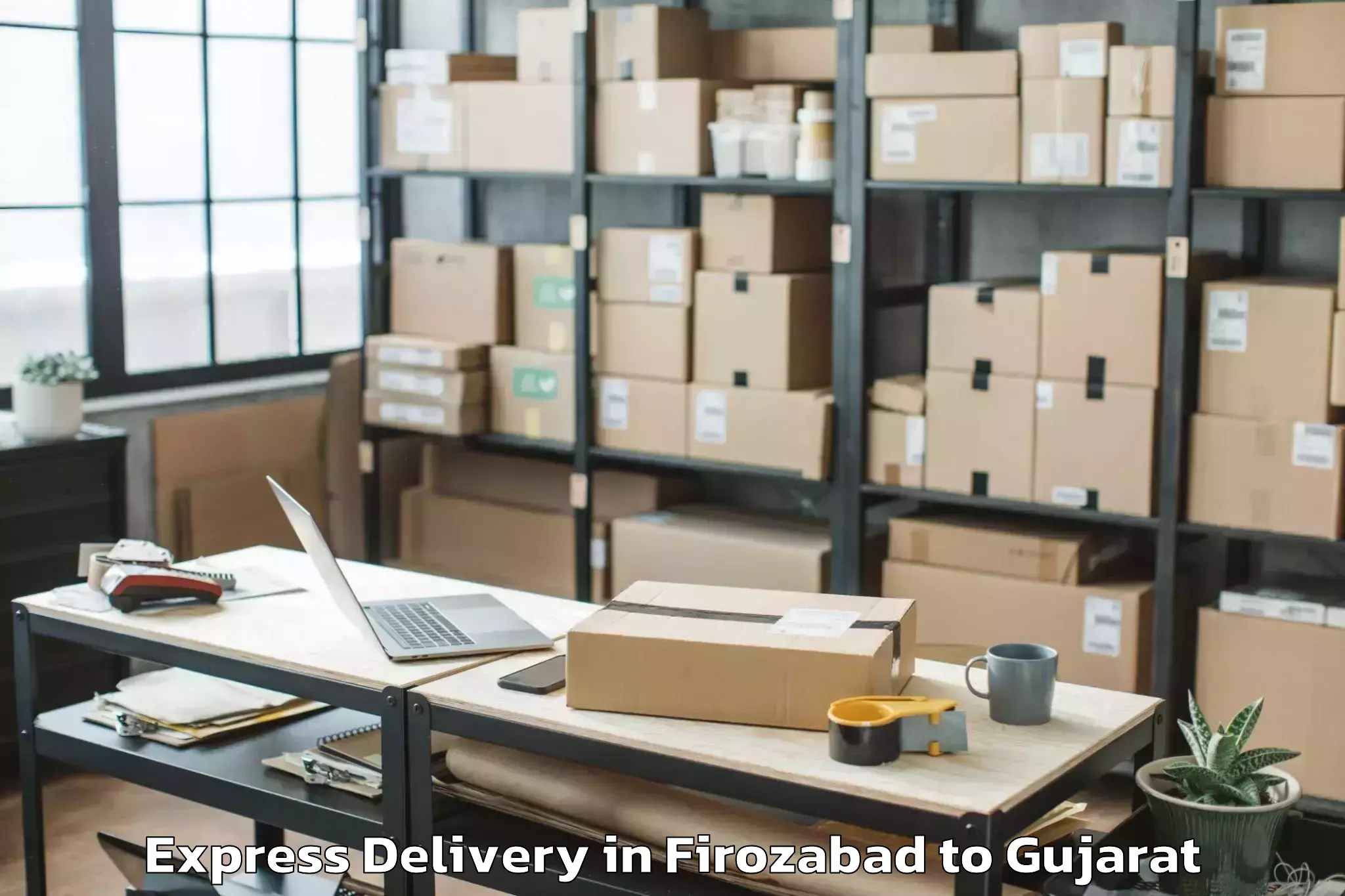 Reliable Firozabad to Crystal Mall Rajkot Express Delivery